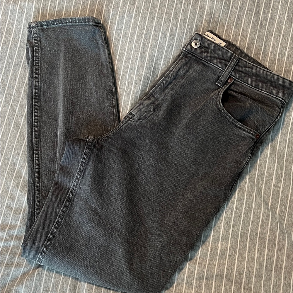 Abercrombie & Fitch Dark Gray High-Rise Jeans